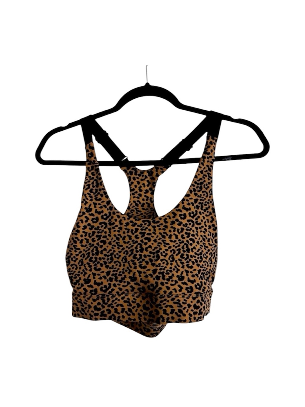 All Fenix Sports Bra Leopard Print Racer Cutout Back